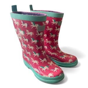 Hatley Pink Unicorn Rain Boots size 12